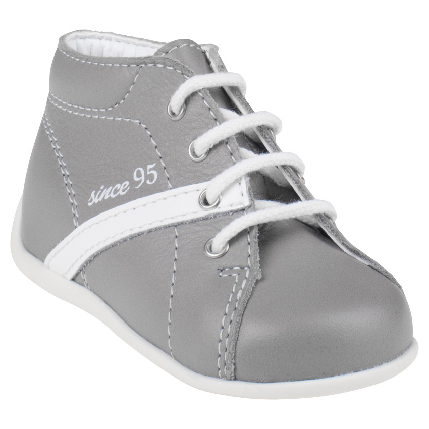 Bottillons à lacets en cuir avec empiècement contrasté 