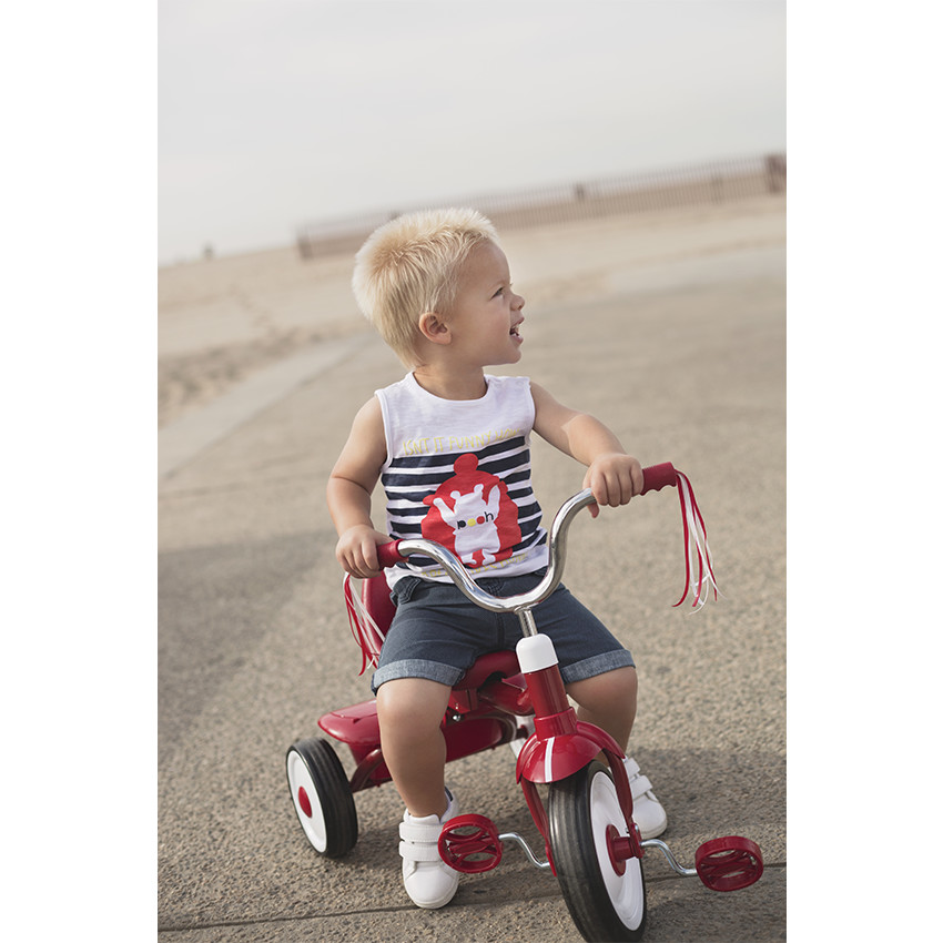 Βαμβακερή βερμούδα νηματοβαφή με κυψελωτή ύφανση 