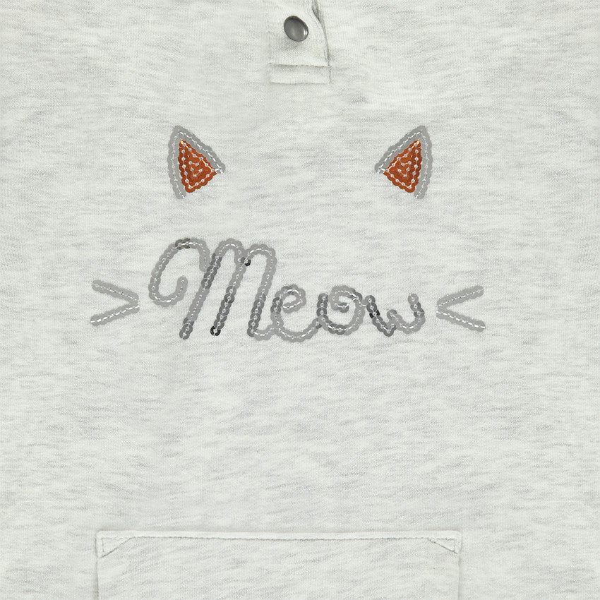 Φανελένιο φούτερ με τυπωμένο κείμενο με παγιέτες 