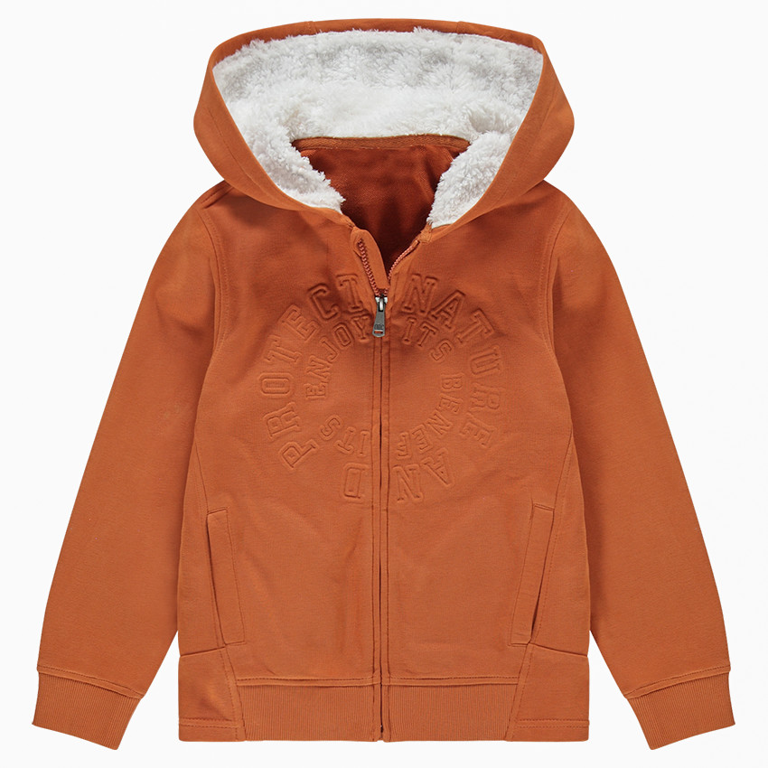 Παιδικά - Ζακέτα φανελένια και κουκούλα με επένδυση sherpa 