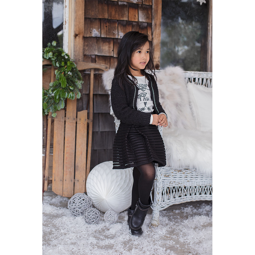 Κοντή πλεκτή ζακέτα με στρας 