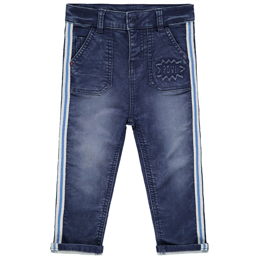 Τζιν με used όψη, μόνιμες τσακίσεις και λωρίδες στα πλάγια 