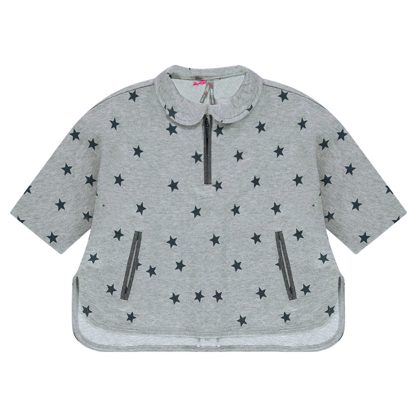 Φούτερ από φανέλα σε σχήμα κάπας με τύπωμα αστέρια 
