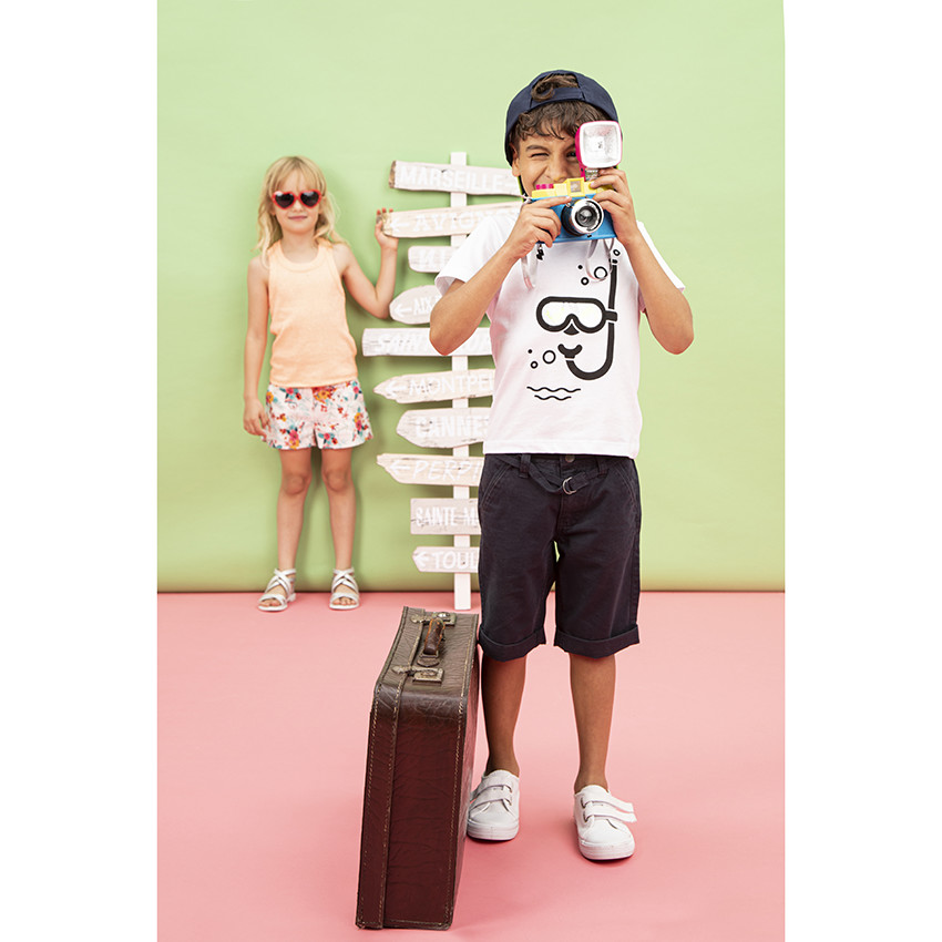 Βαμβακερό σορτς εμπριμέ 