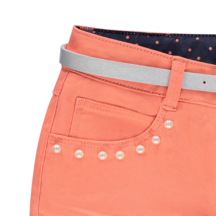 Παιδικά - Παντελόνι σε slim γραμμή με μόνιμες τσακίσεις, φαντεζί χάντρες και ζώνη 