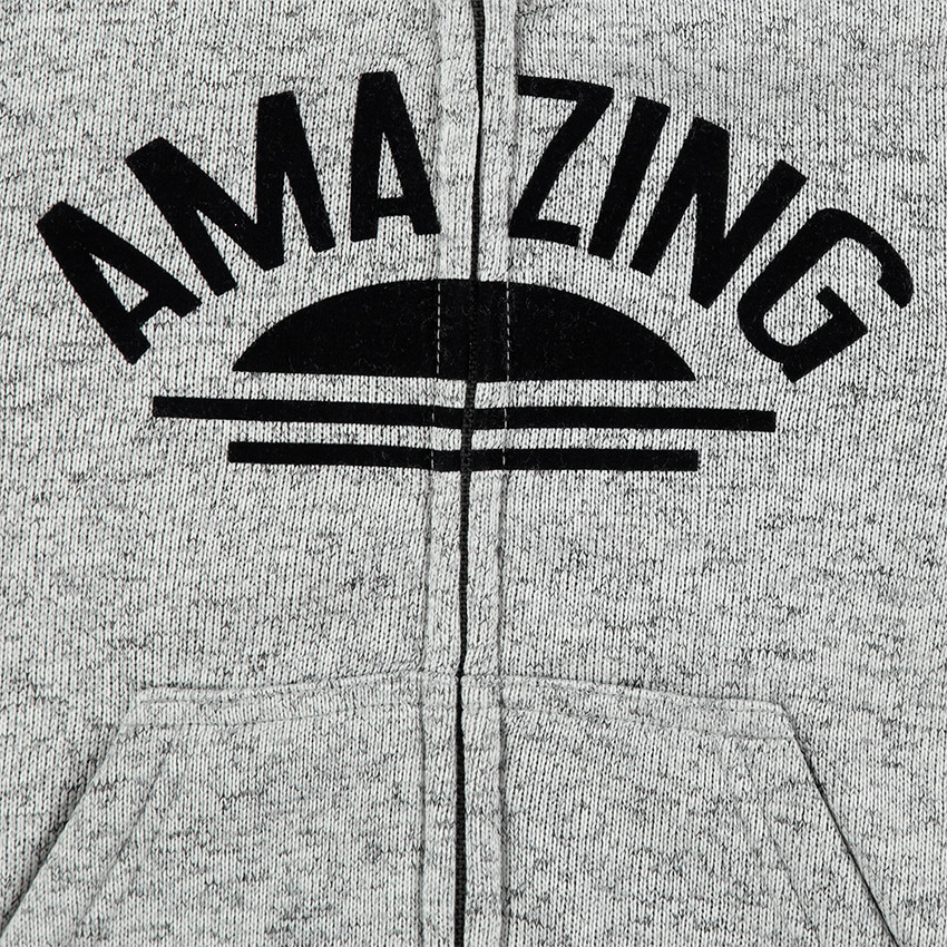 Παιδικά - Ζακέτα από φανέλα με άνοιγμα με φερμουάρ και τυπωμένα κείμενα 