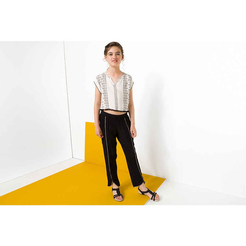 Παιδικά - Ριχτό παντελόνι με φαντεζί μοτίβο 