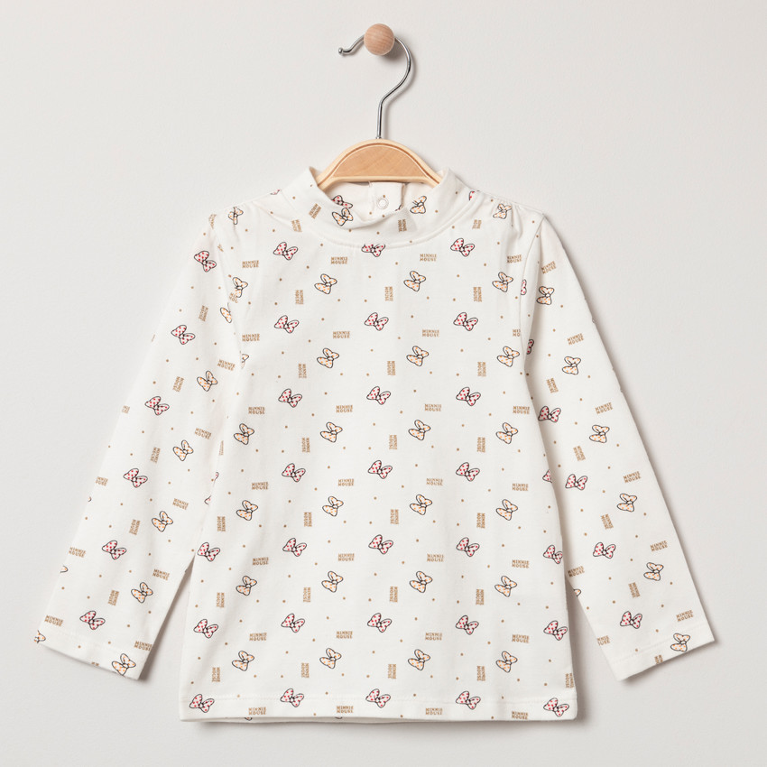 Sous-pull en coton bio print noeuds de Minnie Disney 