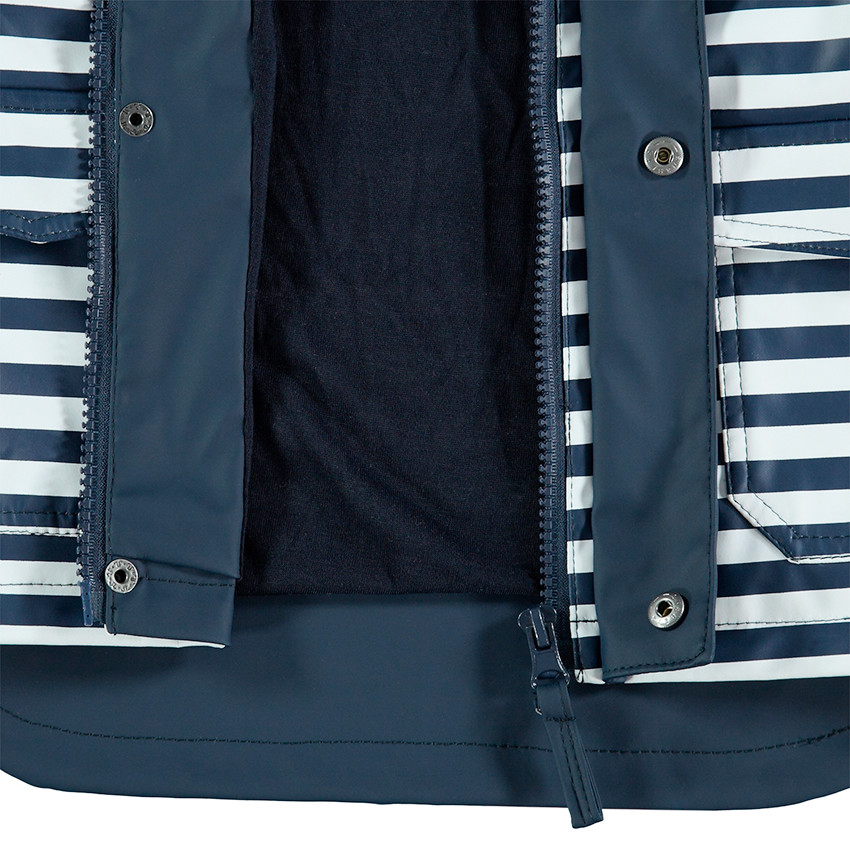 Αδιάβροχο αντιανεμικό μπουφάν με ρίγες και σήματα 