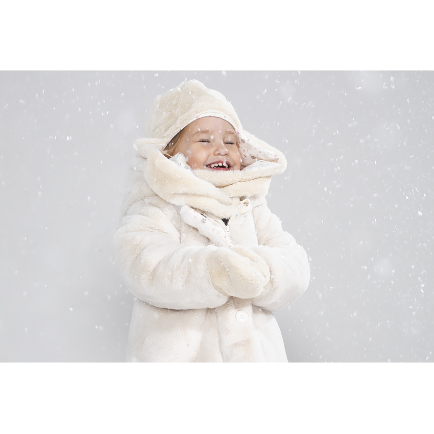 Σκούφος με ενσωματωμένο κασκόλ από sherpa και επένδυση ζέρσεϊ 