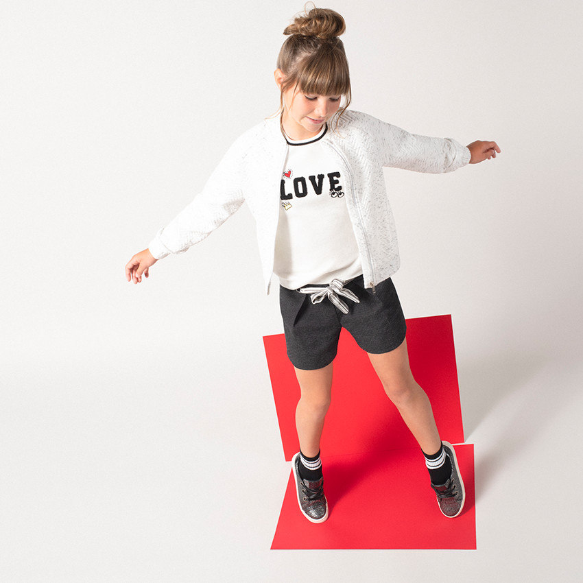 Παιδικά - Φανελένια ζακέτα με μελανζέ όψη 