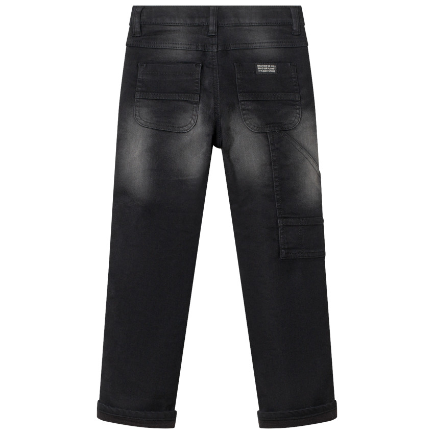 Jeans effet used doublé micropolaire 