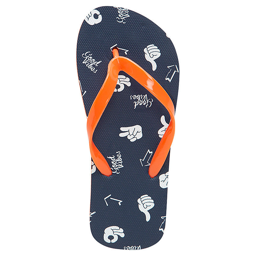 Σαγιονάρες με μοτίβο χέρια και πορτοκαλί λουράκι 