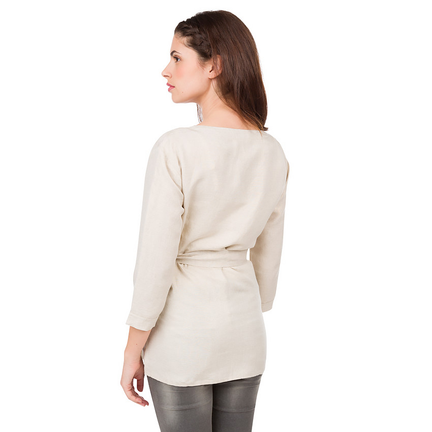 Ζακέτα εγκυμοσύνης με γυαλιστερή ύφανση με λινό  