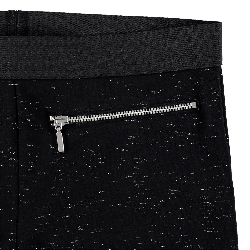 Κολάν μελανζέ με γυαλιστερό νήμα και φερμουάρ 