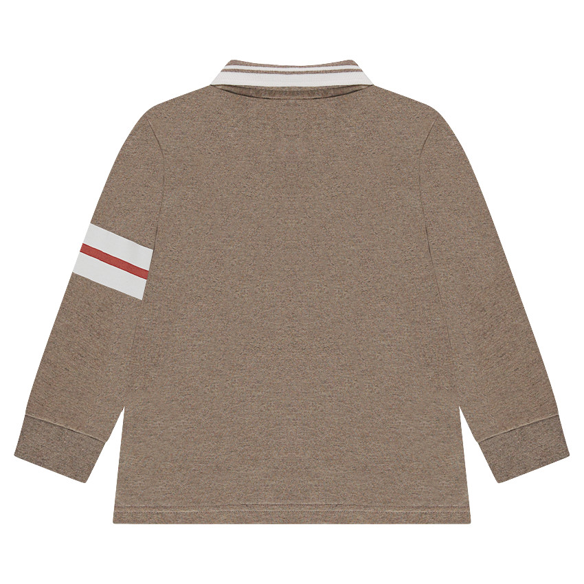 Μακρυμάνικο μελανζέ πόλο με φαντεζί τύπωμα  