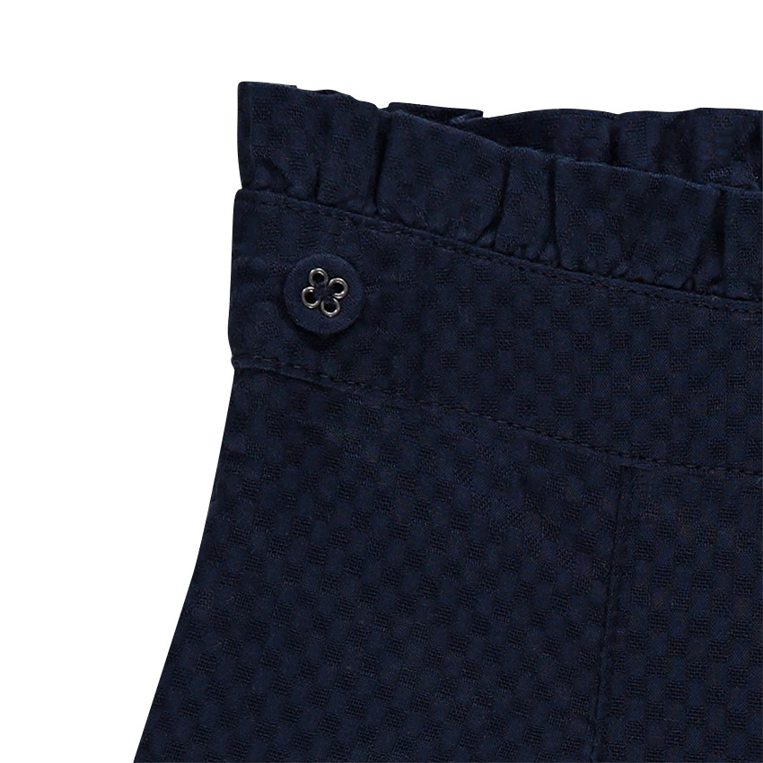 Φαρδύ παντελόνι από βαμβακερό ύφασμα με ανάγλυφη ύφανση  