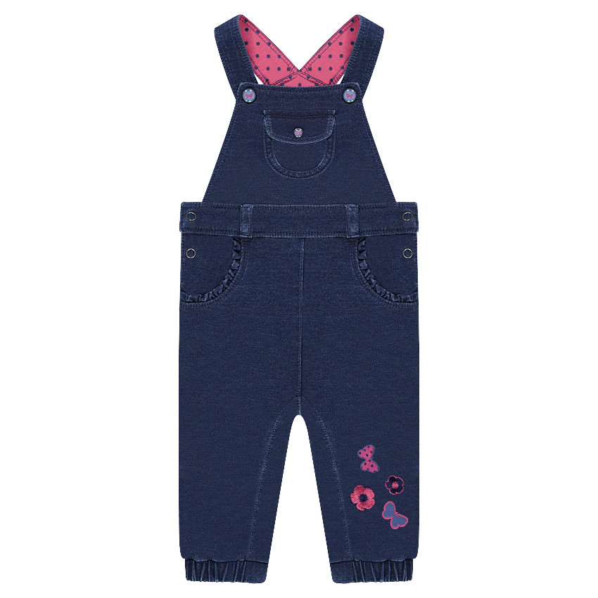 Μακριά σαλοπέτα από φανέλα με όψη ντένιμ και κεντημένα μοτίβα 