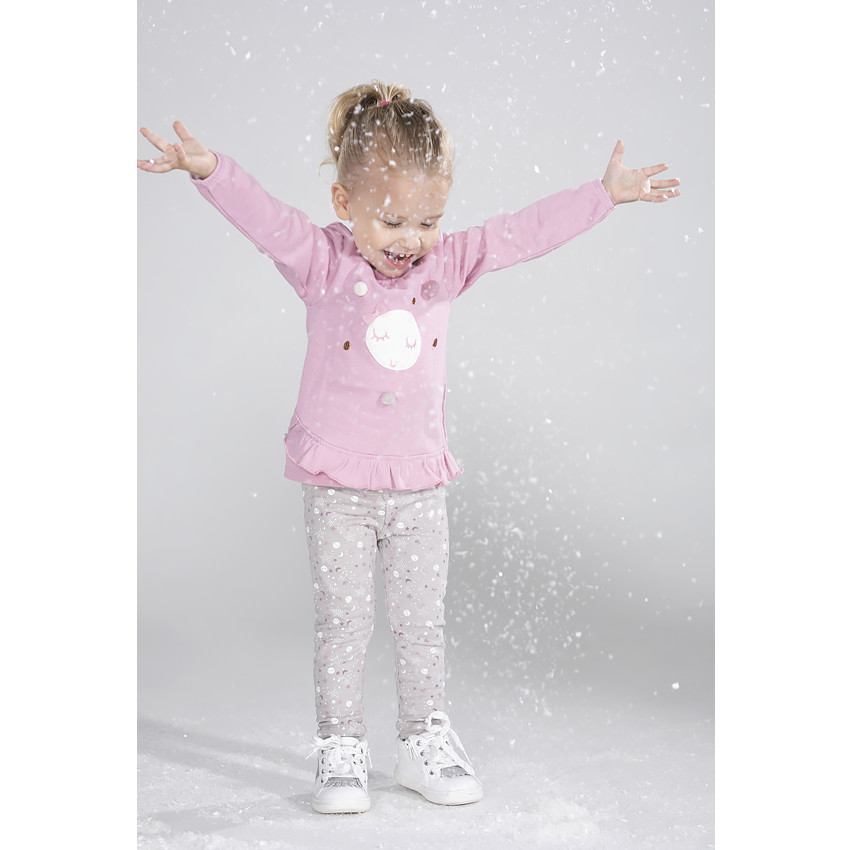 Μακρυμάνικη μπλούζα ζέρσεϊ με φεγγάρι από sherpa και φουντίτσες 