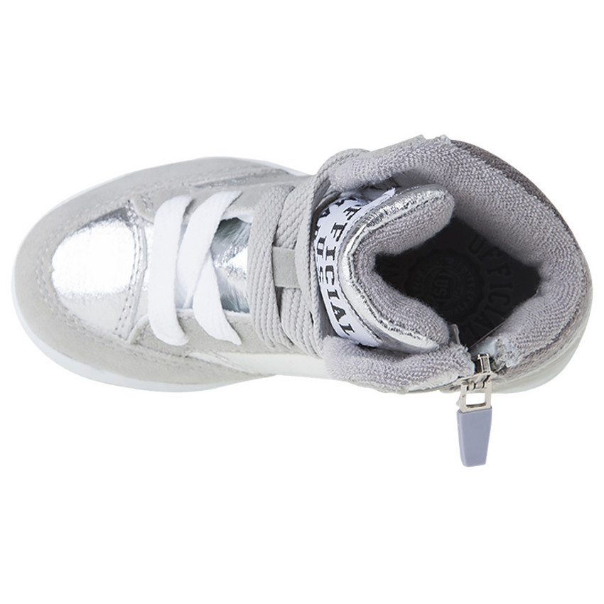 US Marshall Baskets montantes argentées du 28 au 35 