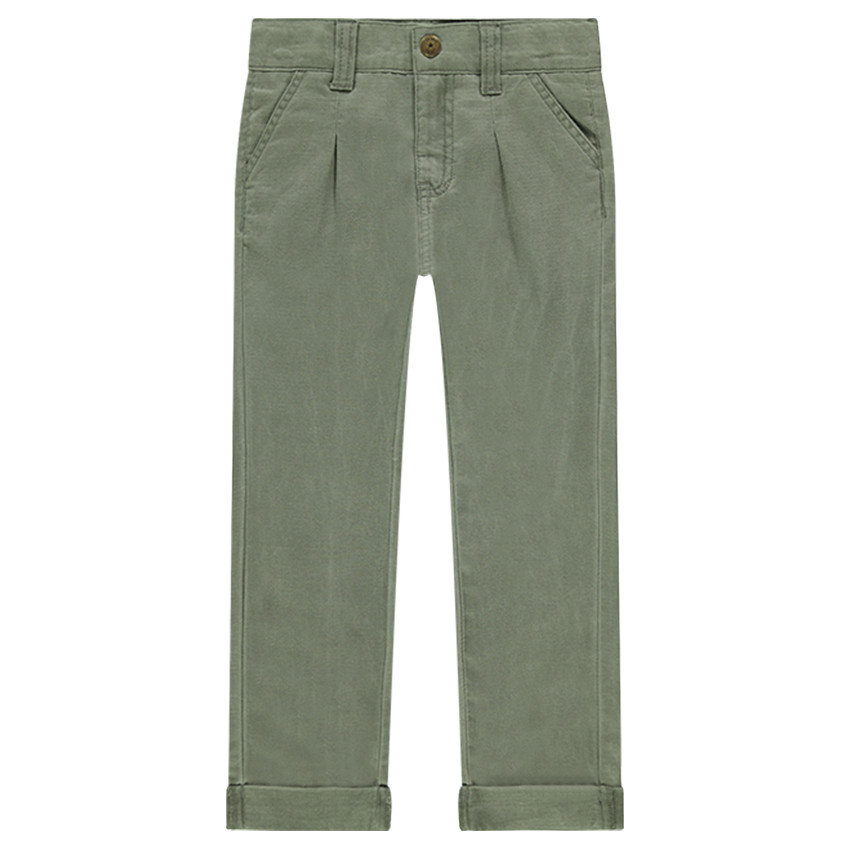 Βαμβακερό υφασμάτινο παντελόνι με πιέτες 