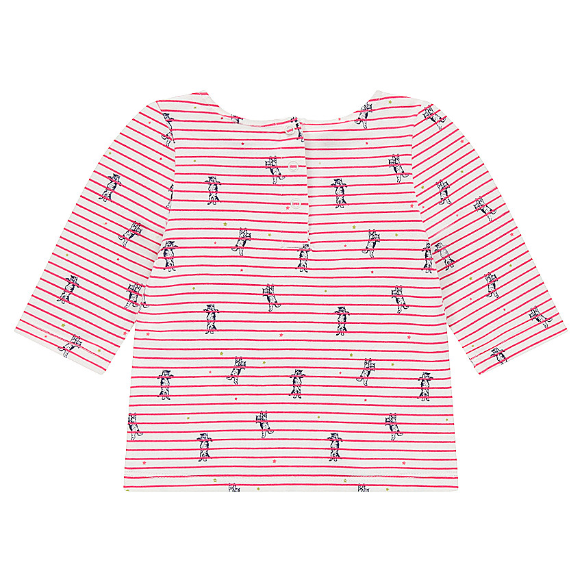 Ριγέ μαρινιέρα με βολάν και εμπριμέ μοτίβο 