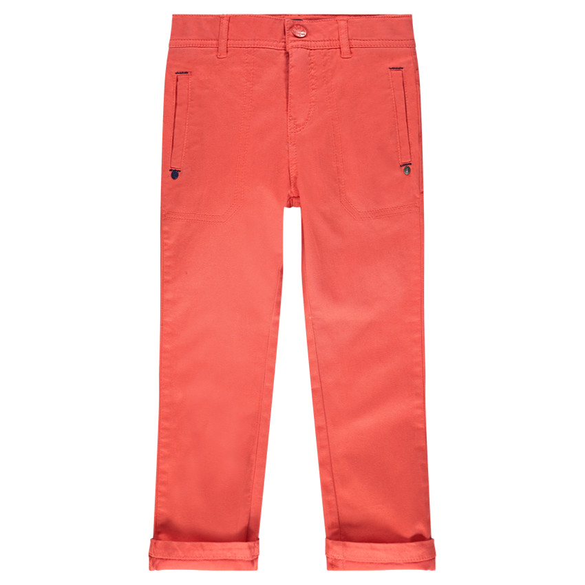 Παντελόνι μονόχρωμο από ύφασμα τουίλ με τσέπες 