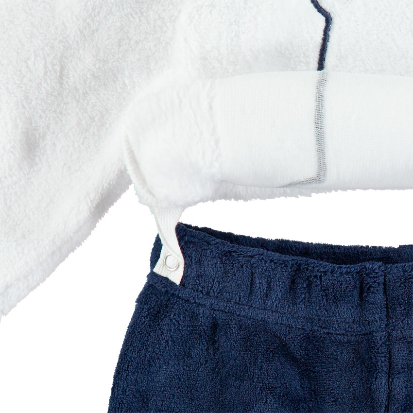 Δίχρωμη βελουτέ πιτζάμα με ζώο και κεντημένα αστέρια  