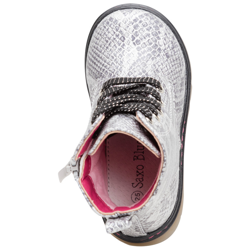 Ψηλά μποτάκια με ανάγλυφο μοτίβο δέρμα φιδιού  