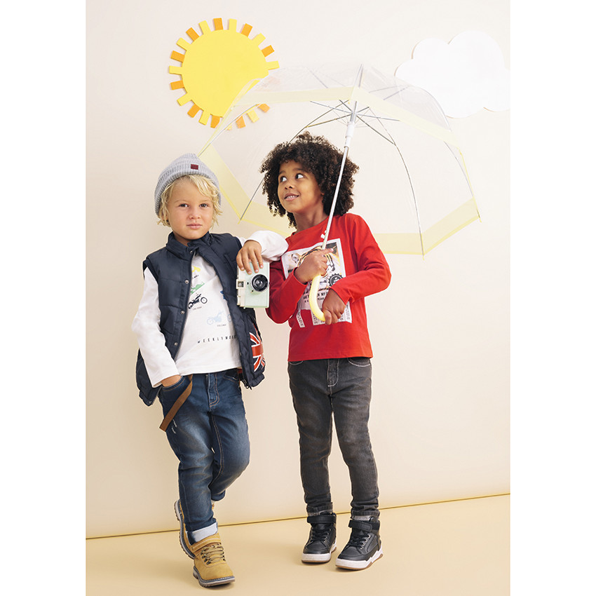 Jean effet used à bretelles amovibles 