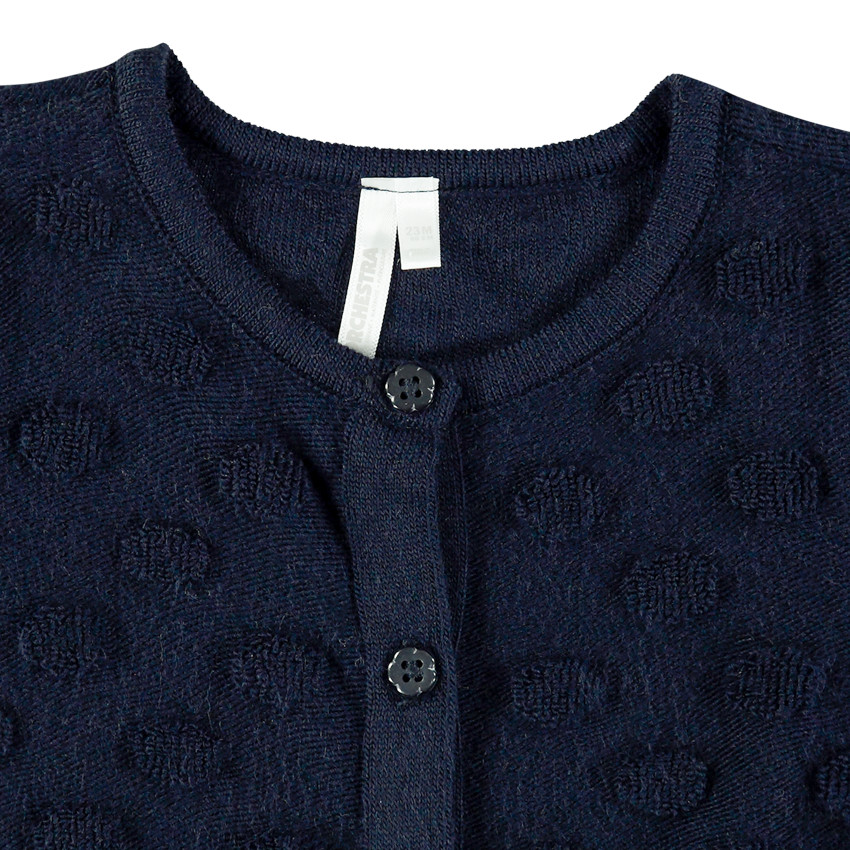 Ζακέτα πλεκτή με πουά ύφανση  