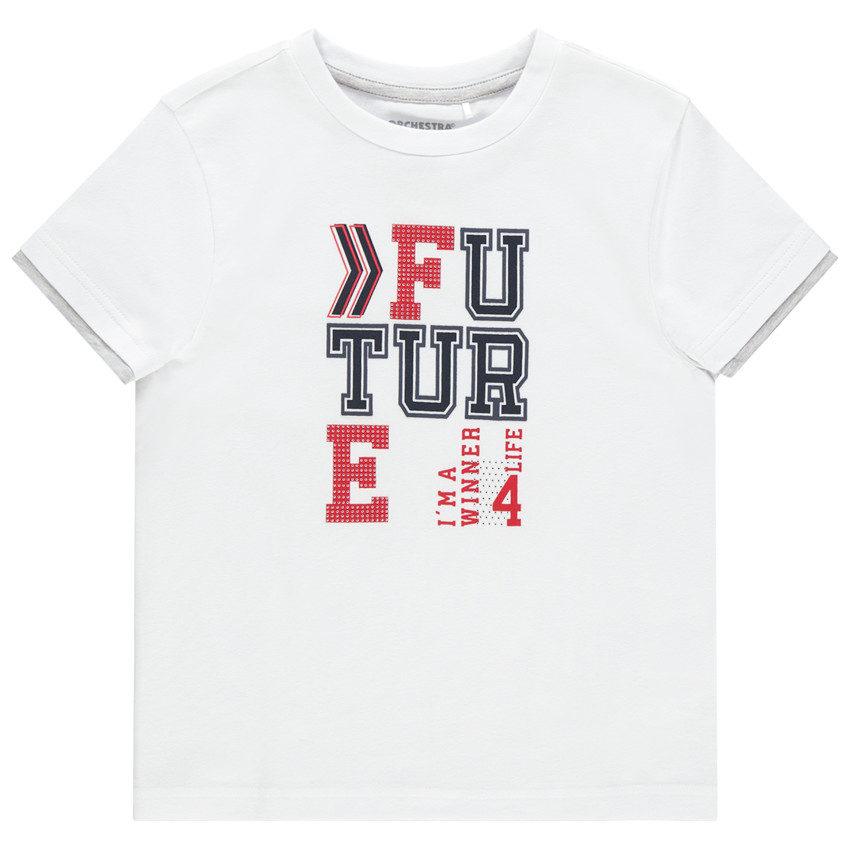 T-shirt manches courtes à message printé 