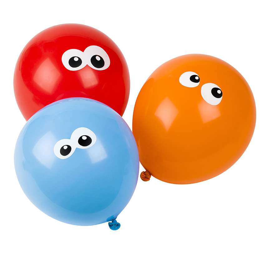 Σετ με 10 μπαλόνια γενεθλίων με σχέδιο με μάτια 