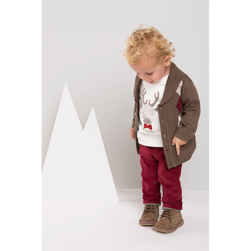 Πλεκτή ζακέτα με ζακάρ μοτίβο 