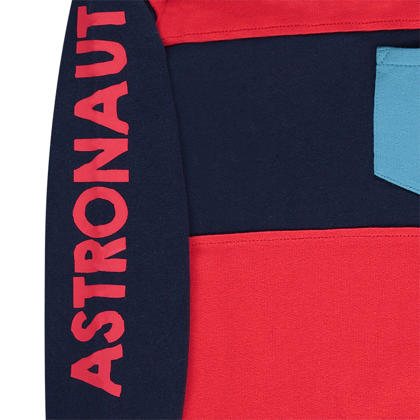 Φούτερ από φανέλα με κουκούλα και τυπωμένη φράση  