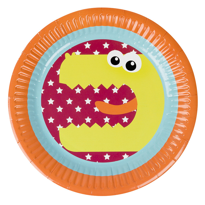 Σετ με 10 χάρτινα πιάτα γενεθλίων με μοτίβο δράκο 