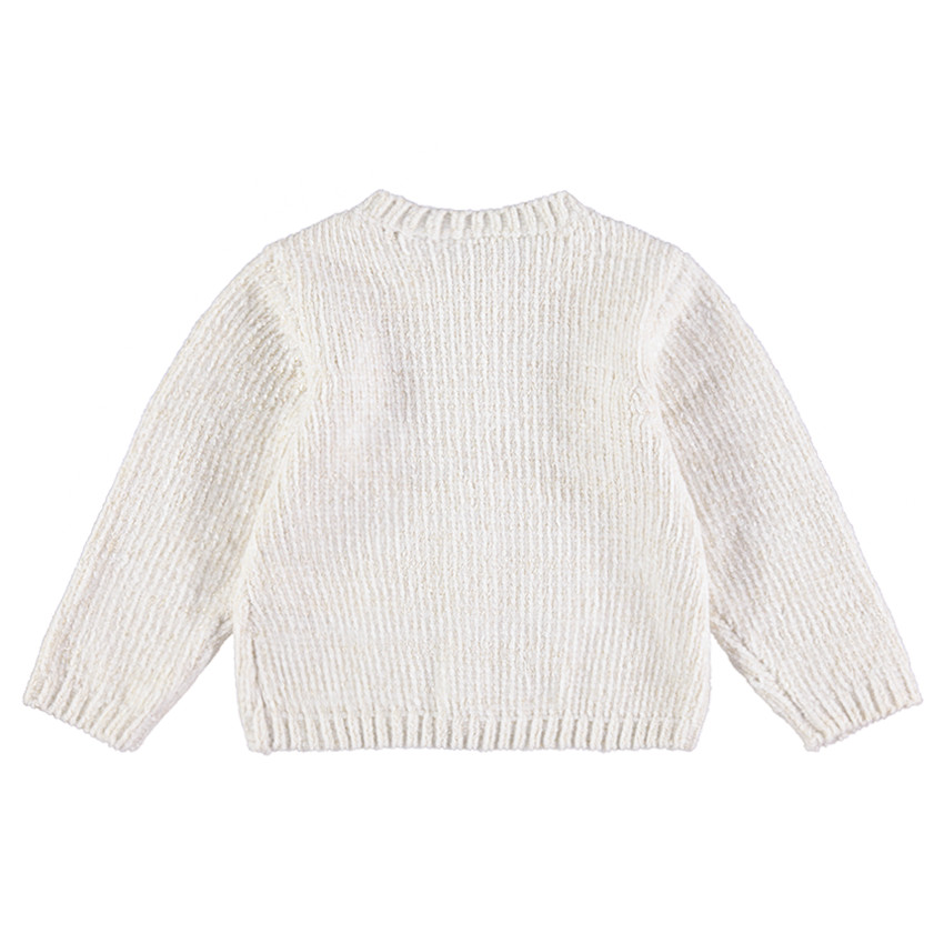 Σενίλ ζακέτα με κεντημένη χρυσαφί κορώνα 