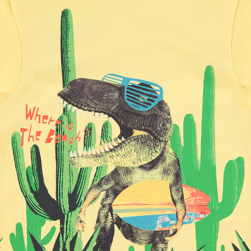 Κοντομάνικη μπλούζα με στάμπα δεινόσαυρο 