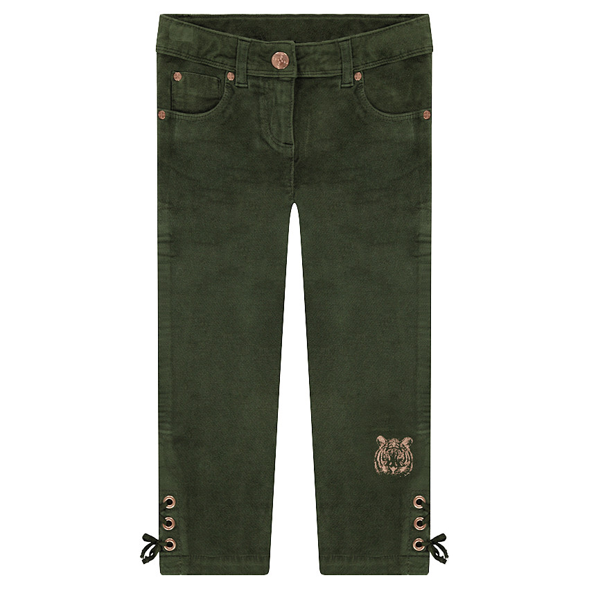 Παντελόνι βελουτέ με δέσιμο με κορδόνια χαμηλά στα μπατζάκια 