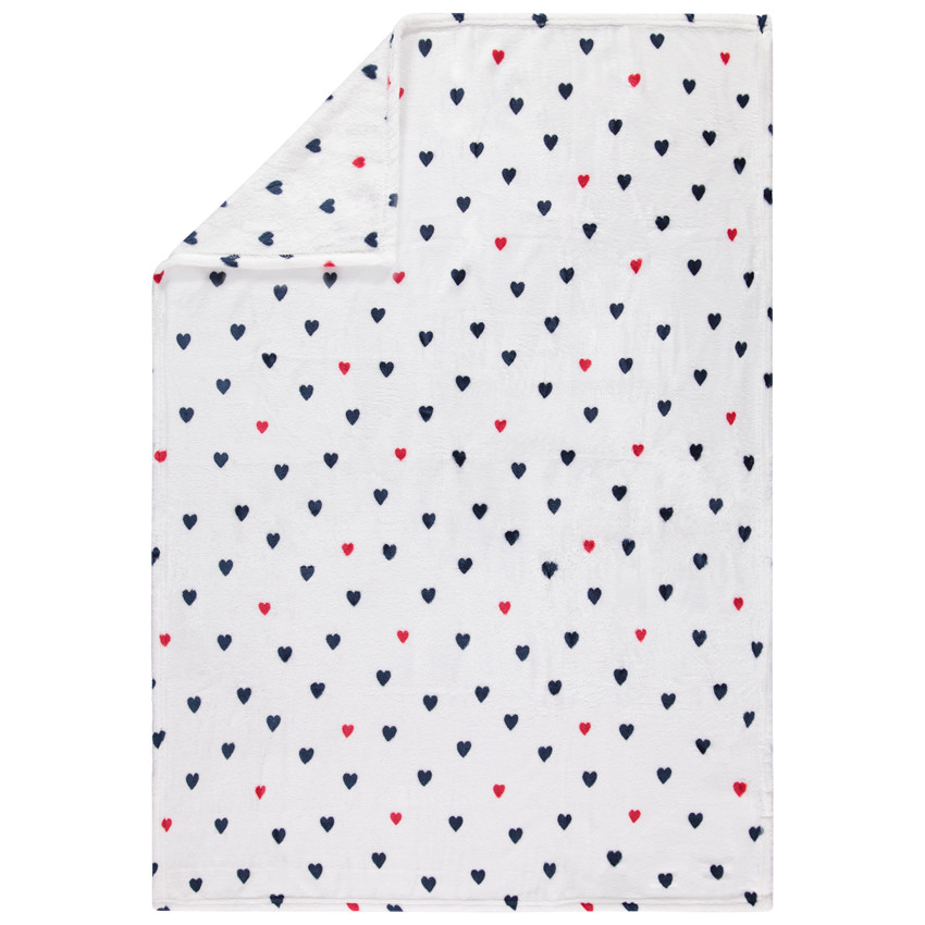 Κουβέρτα από sherpa με καρδούλες σε όλη την επιφάνεια 