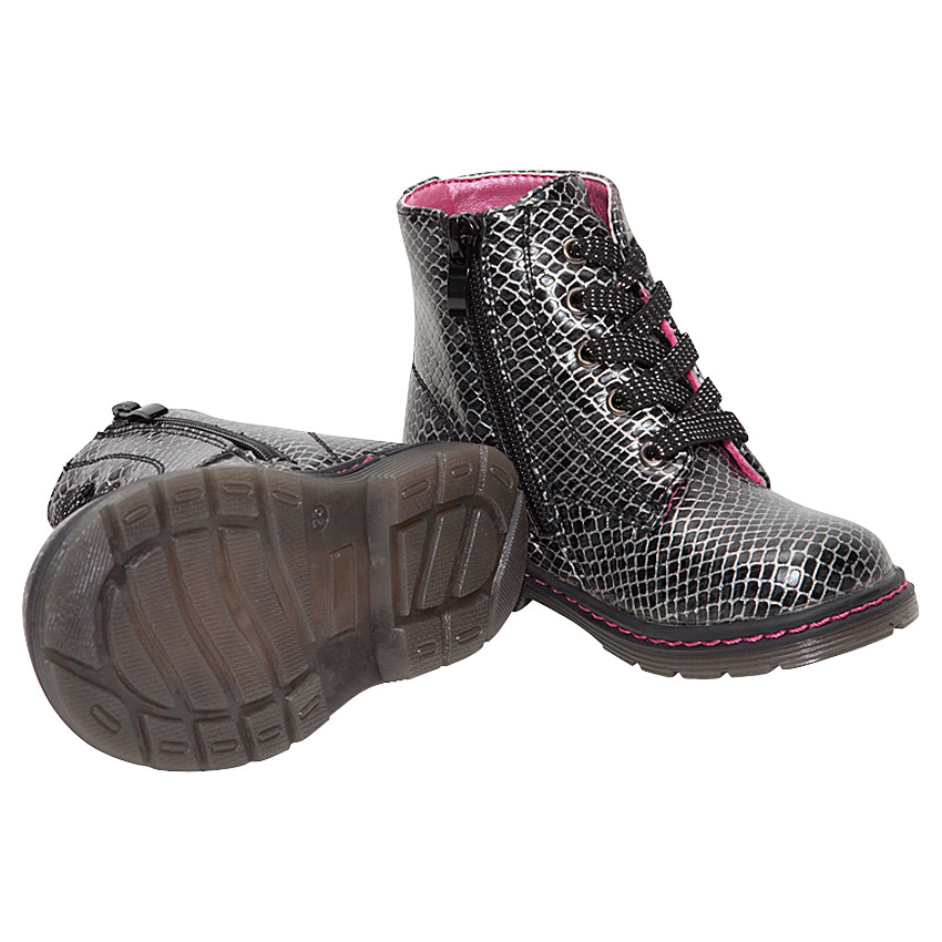 Μποτάκια σε απομίμηση δέρματος φιδιού με αστέρι από πούλιες 