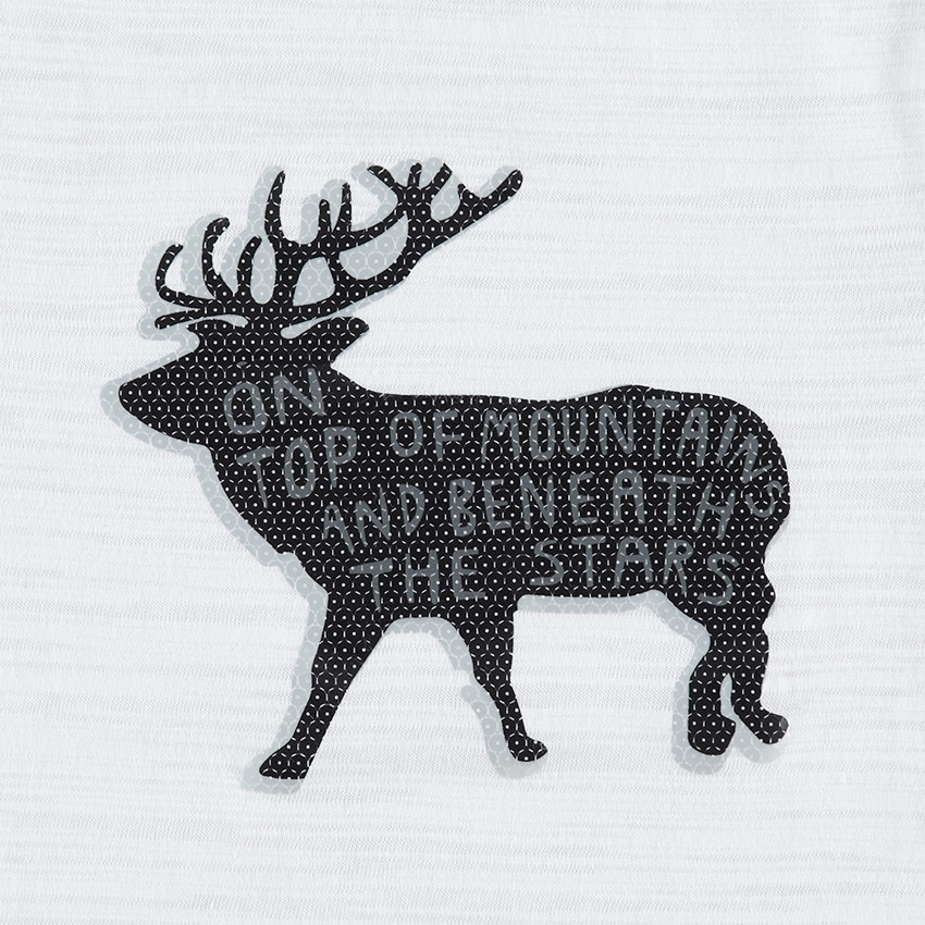 Κοντομάνικη μπλούζα από ζέρσεϊ slub ύφασμα με τύπωμα τάρανδο 