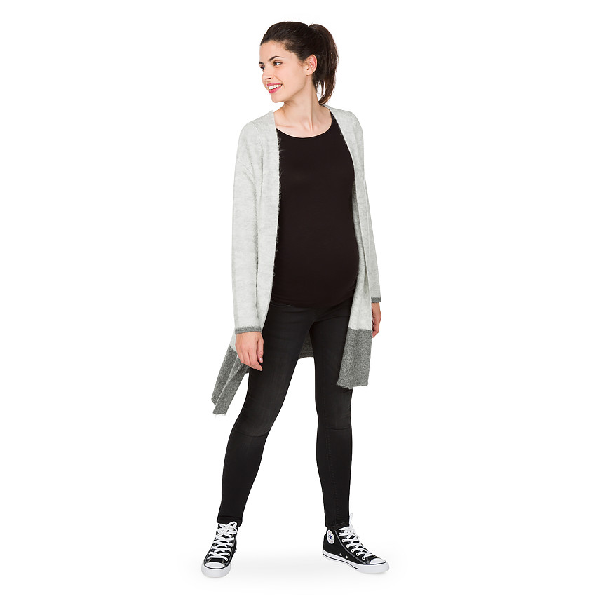 Μακριά, πλεκτή ζακέτα εγκυμοσύνης 