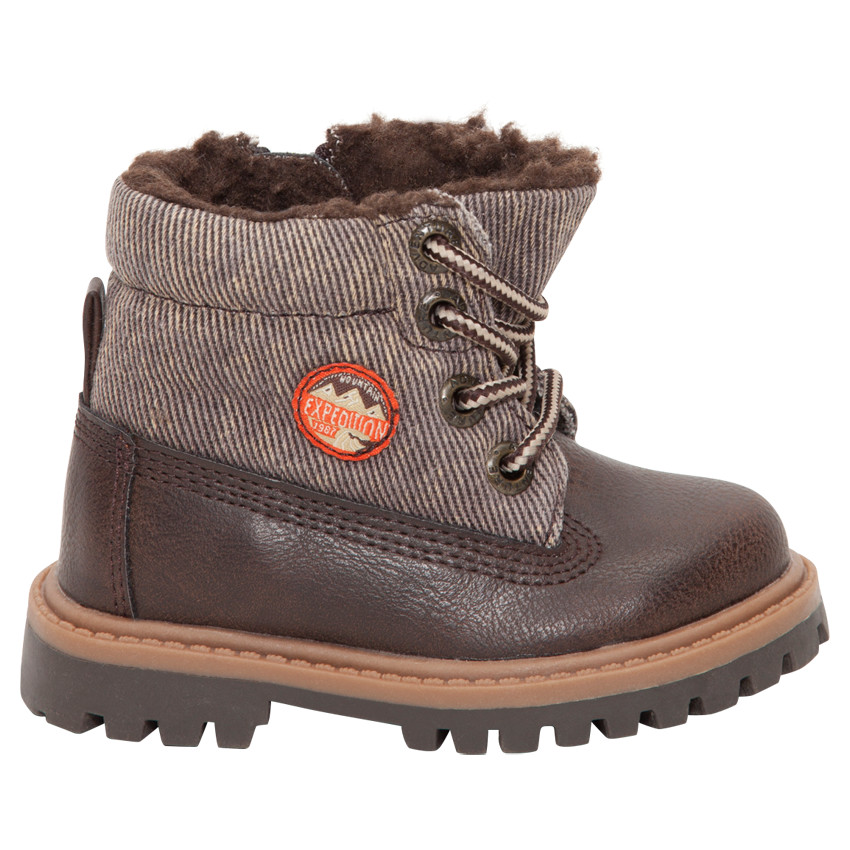 Μποτάκια από δύο υλικά με sherpa επένδυση 