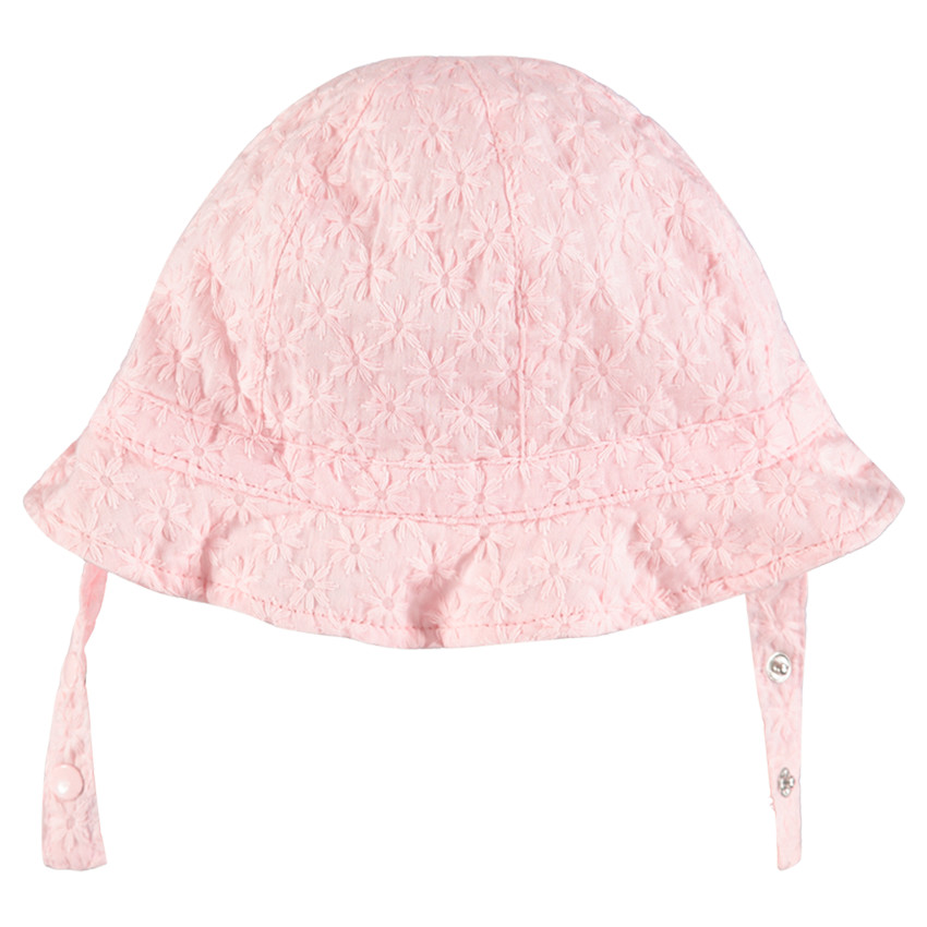 Καπελάκι με κεντημένα λουλούδια σε ελαφρώς διαφορετικό τόνο 