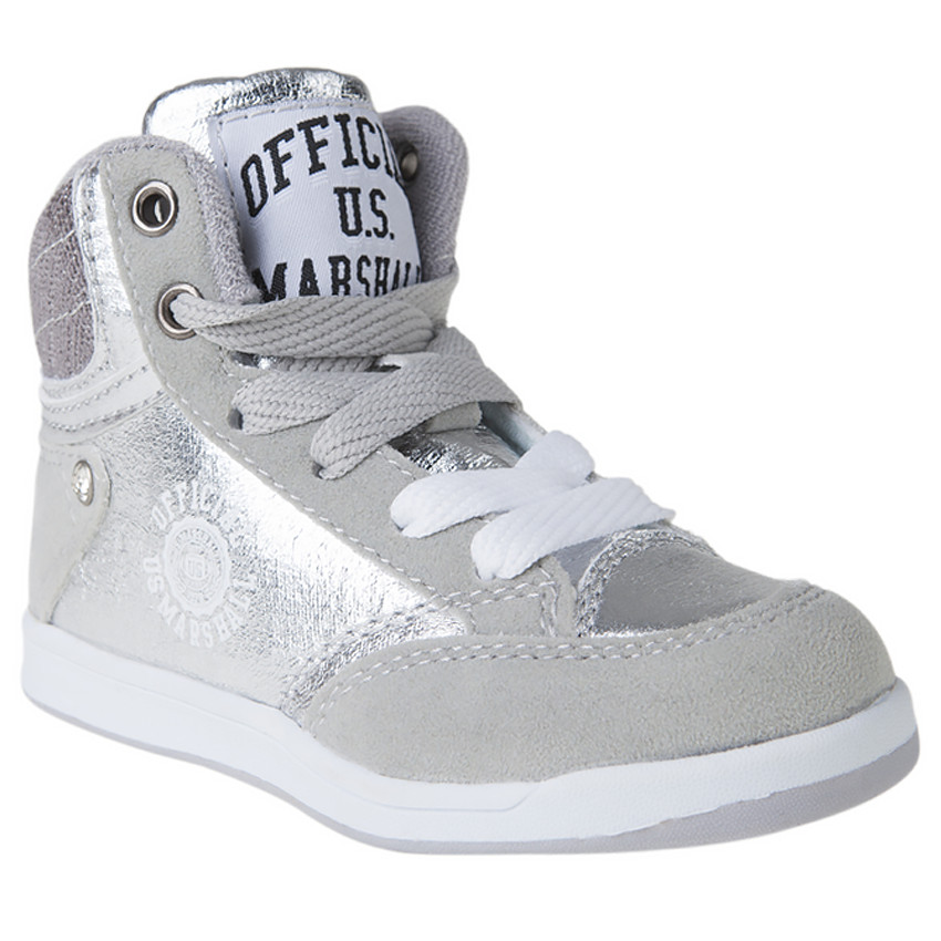 US Marshall Baskets montantes argentées du 28 au 35 