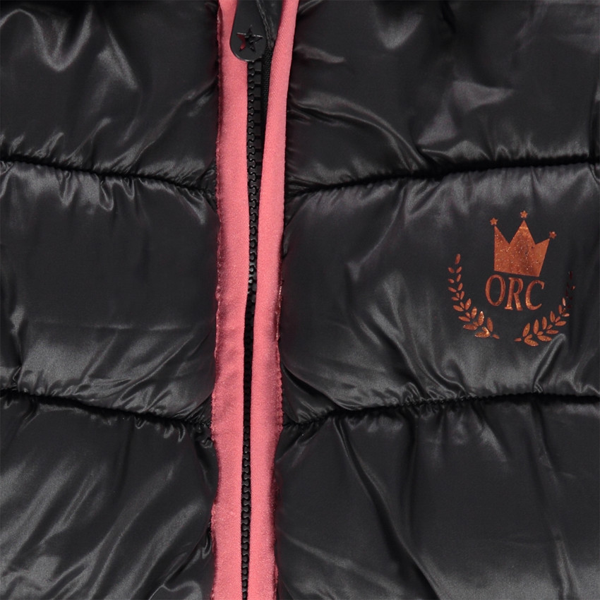 Καπιτονέ μπουφάν με κουκούλα από φλις επένδυση 