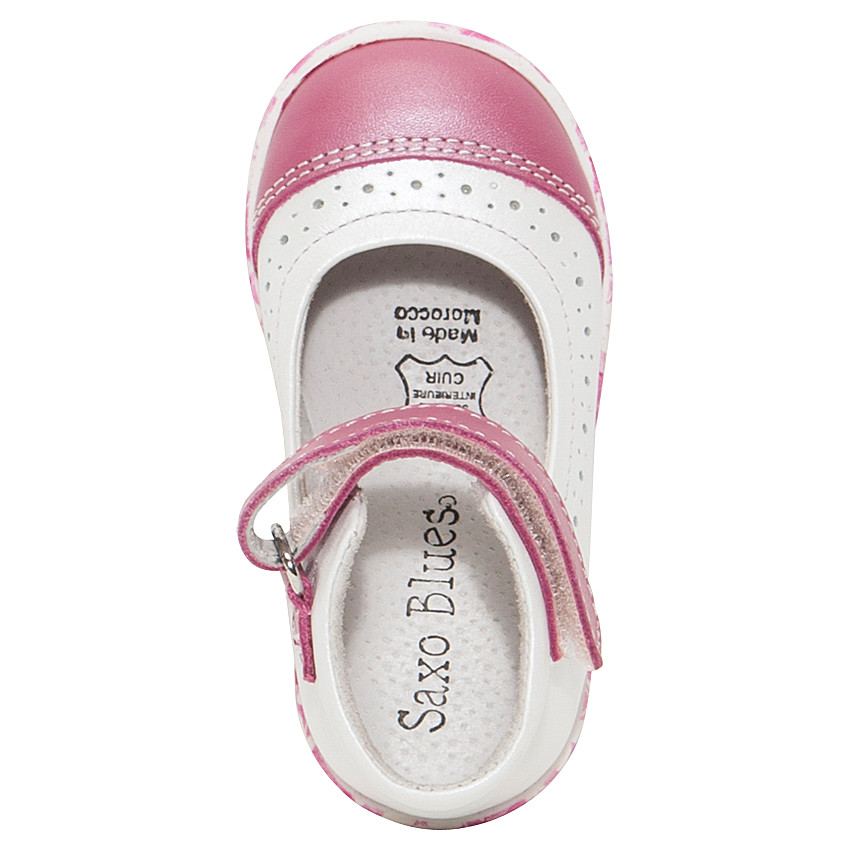 Δίχρωμα δερμάτινα παπούτσια με τυπωμένα λουλούδια στη σόλα 