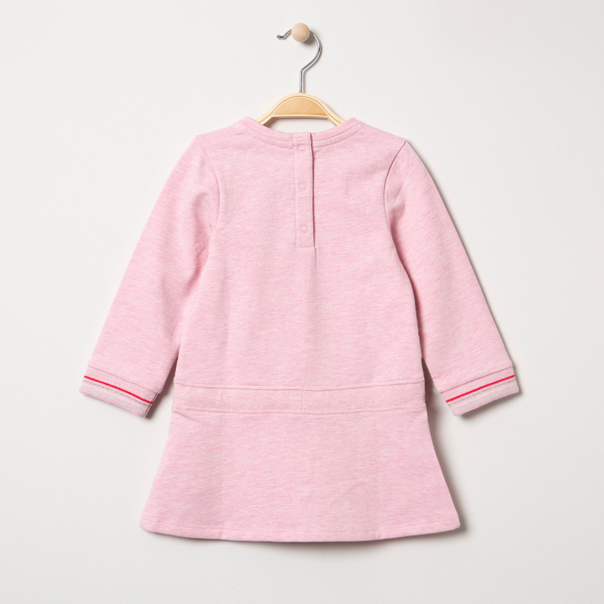 Μακρυμάνικο μελανζέ φόρεμα με ουράνιο τόξο με μπουκλέ υφή 