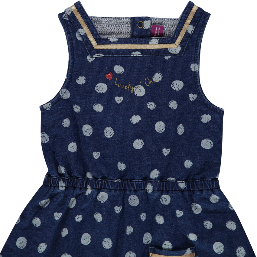 Πουά φόρεμα από φανέλα με ελαστική μέση 